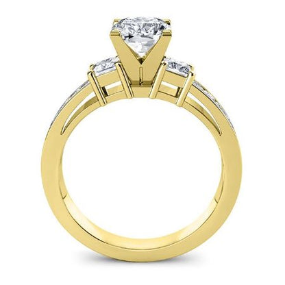 Hazel Moissanite Matching Band Only (engagement Ring Not Included) For Ring With Cushion Center yellowgold