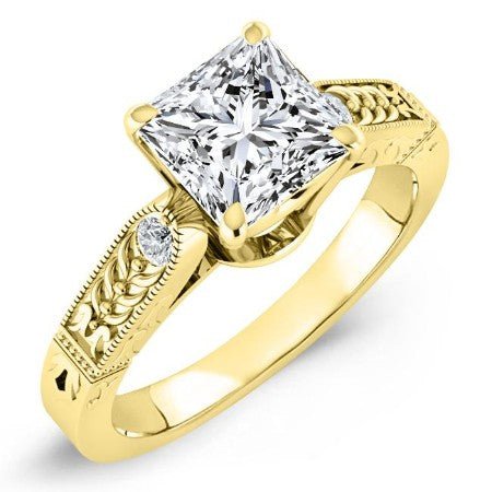 Heath Moissanite Matching Band Only (engagement Ring Not Included) For Ring With Princess Center yellowgold