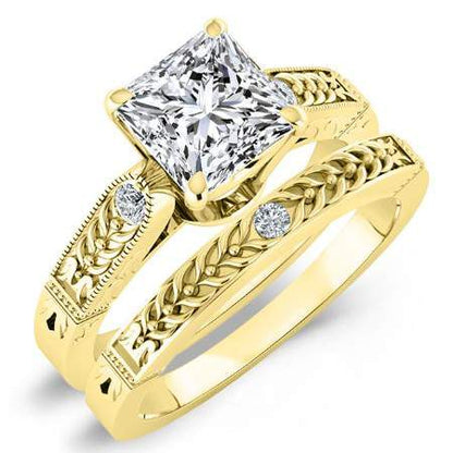 Heath Moissanite Matching Band Only (engagement Ring Not Included) For Ring With Princess Center yellowgold