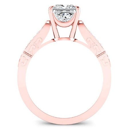 Heath Moissanite Matching Band Only (engagement Ring Not Included) For Ring With Princess Center rosegold
