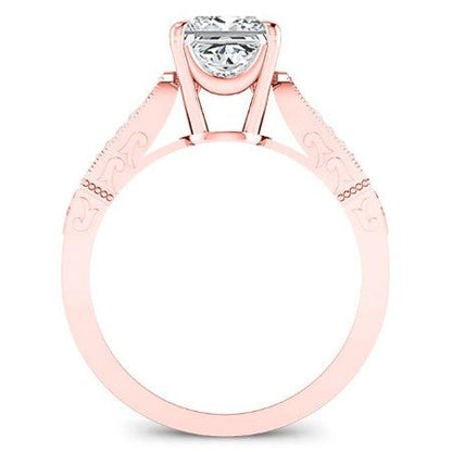 Heath Moissanite Matching Band Only (engagement Ring Not Included) For Ring With Princess Center rosegold