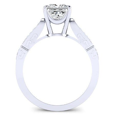 Heath Moissanite Matching Band Only (engagement Ring Not Included) For Ring With Princess Center whitegold