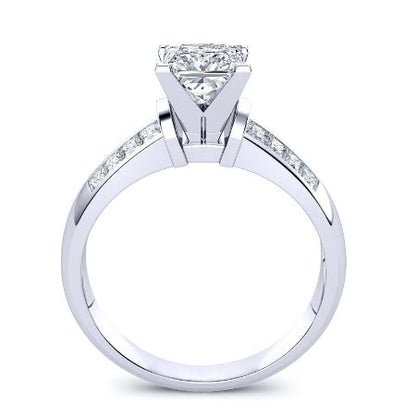 Heather Diamond Matching Band Only (engagement Ring Not Included) For Ring With Princess Center whitegold
