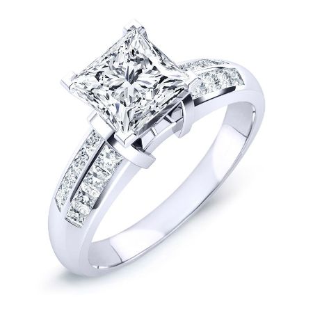 Heather Diamond Matching Band Only (engagement Ring Not Included) For Ring With Princess Center whitegold