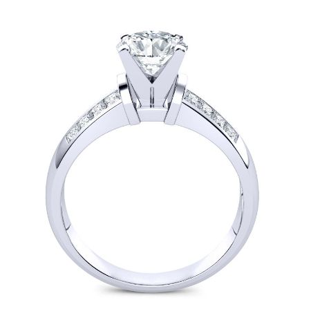 Heather Moissanite Matching Band Only (engagement Ring Not Included) For Ring With Round Center whitegold
