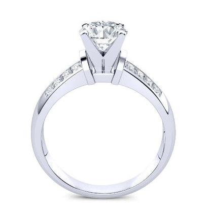 Heather Moissanite Matching Band Only (engagement Ring Not Included) For Ring With Round Center whitegold
