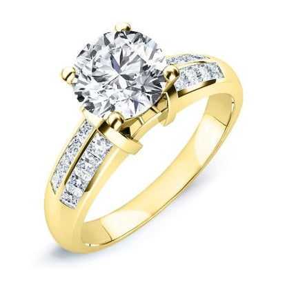 Heather Moissanite Matching Band Only (engagement Ring Not Included) For Ring With Round Center yellowgold