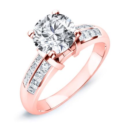 Heather Moissanite Matching Band Only (engagement Ring Not Included) For Ring With Round Center rosegold