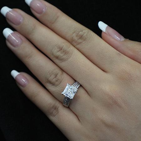 Heather Princess Moissanite Engagement Ring whitegold