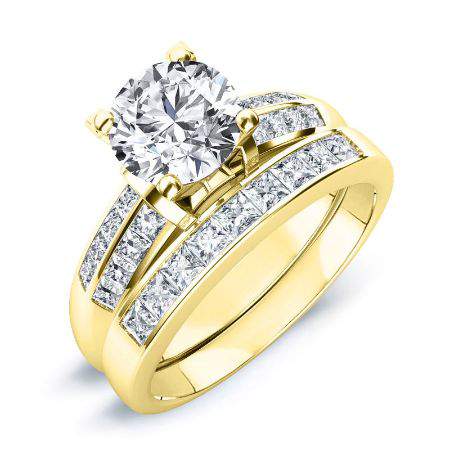 Heather Round Moissanite Bridal Set yellowgold