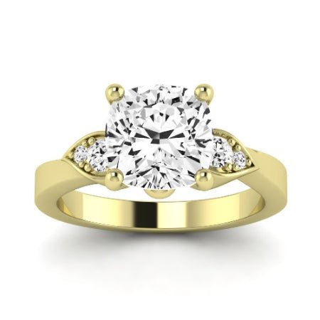 Hibiscus Diamond Matching Band Only (does Not Include Engagement Ring)  For Ring With Cushion Center yellowgold