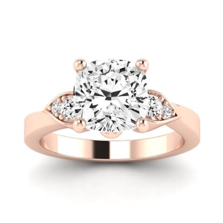 Hibiscus Diamond Matching Band Only (does Not Include Engagement Ring)  For Ring With Cushion Center rosegold