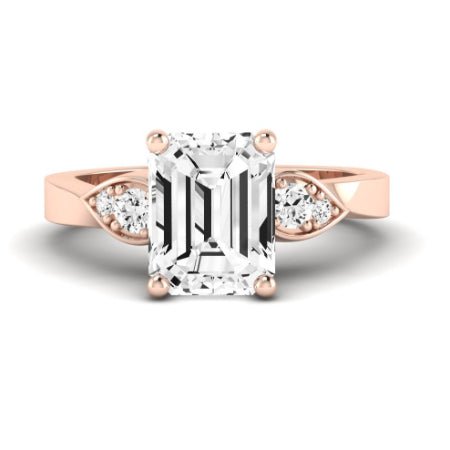 Hibiscus Emerald Moissanite Bridal Set rosegold