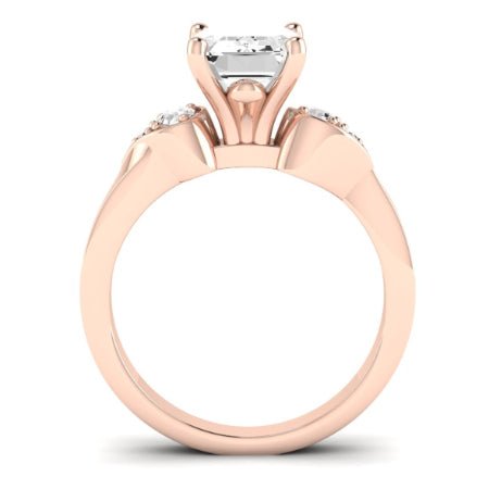 Hibiscus Emerald Moissanite Bridal Set rosegold
