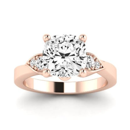 Hibiscus Diamond Matching Band Only (does Not Include Engagement Ring)  For Ring With Cushion Center rosegold