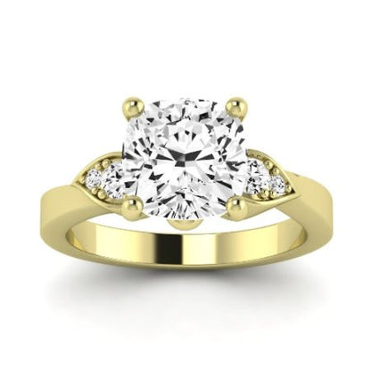 Hibiscus Diamond Matching Band Only (does Not Include Engagement Ring)  For Ring With Cushion Center yellowgold