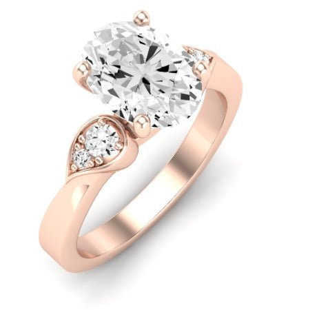 Hibiscus Diamond Matching Band Only (does Not Include Engagement Ring)  For Ring With Oval Center rosegold