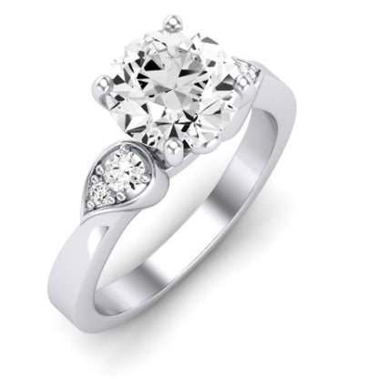Hibiscus Diamond Matching Band Only (does Not Include Engagement Ring)  For Ring With Round Center whitegold