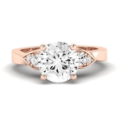 Hibiscus Moissanite Matching Band Only (does Not Include Engagement Ring)  For Ring With Round Center rosegold