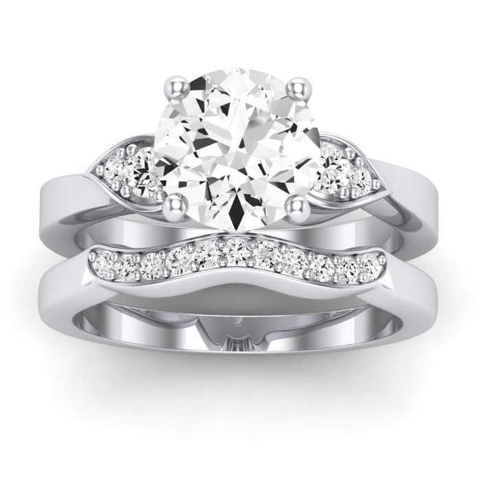 Hibiscus - Round Moissanite Bridal Set