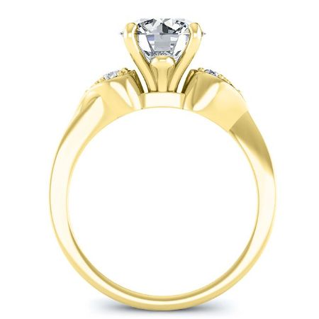 Hibiscus Round Moissanite Bridal Set yellowgold