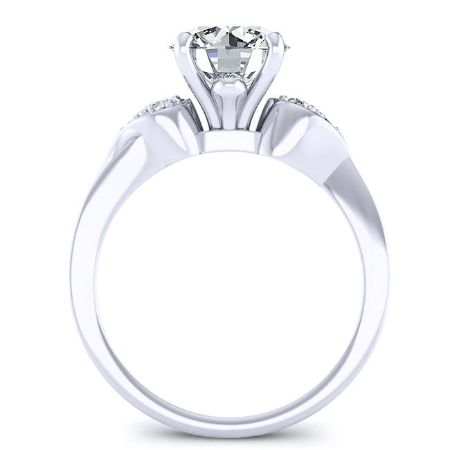 Hibiscus Round Moissanite Bridal Set whitegold