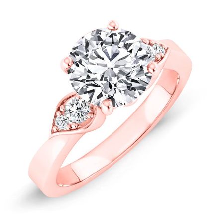 Hibiscus Round Moissanite Bridal Set rosegold