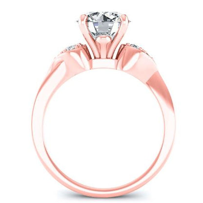 Hibiscus Round Moissanite Bridal Set rosegold