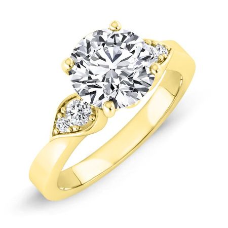 Hibiscus Round Moissanite Bridal Set yellowgold