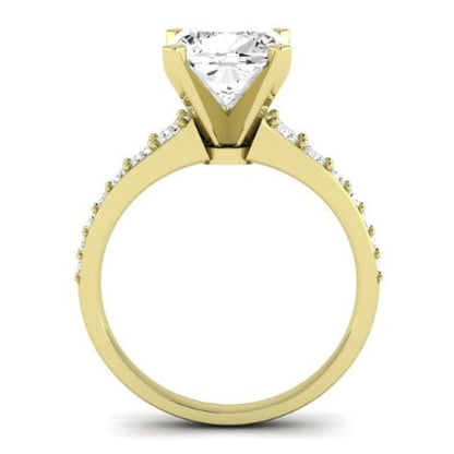Holly Diamond Matching Band Only (does Not Include Engagement Ring) For Ring With Cushion Center yellowgold