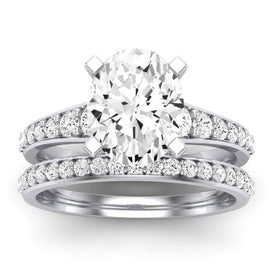 Holly Diamond Matching Band Only (does Not Include Engagement Ring) For Ring With Oval Center whitegold