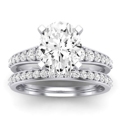 Holly Diamond Matching Band Only (does Not Include Engagement Ring) For Ring With Oval Center whitegold
