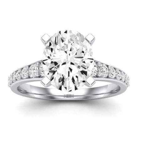 Holly Diamond Matching Band Only (does Not Include Engagement Ring) For Ring With Oval Center whitegold