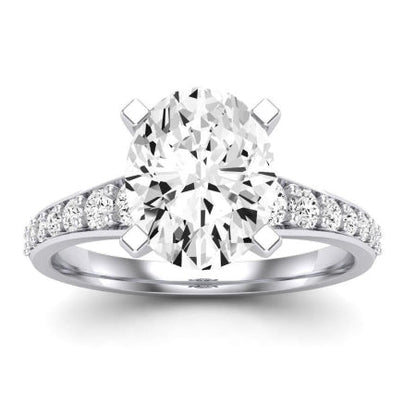 Holly Diamond Matching Band Only (does Not Include Engagement Ring) For Ring With Oval Center whitegold