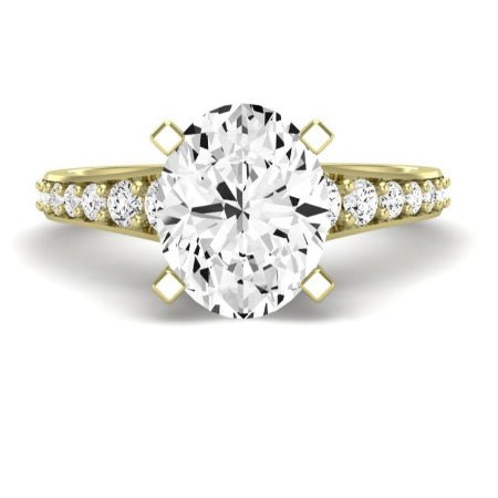 Holly Diamond Matching Band Only (does Not Include Engagement Ring) For Ring With Oval Center yellowgold