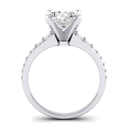 Holly Diamond Matching Band Only (does Not Include Engagement Ring) For Ring With Oval Center whitegold