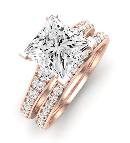 Holly Diamond Matching Band Only (does Not Include Engagement Ring) For Ring With Princess Center rosegold