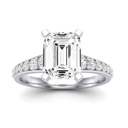 Holly Emerald Moissanite Bridal Set whitegold