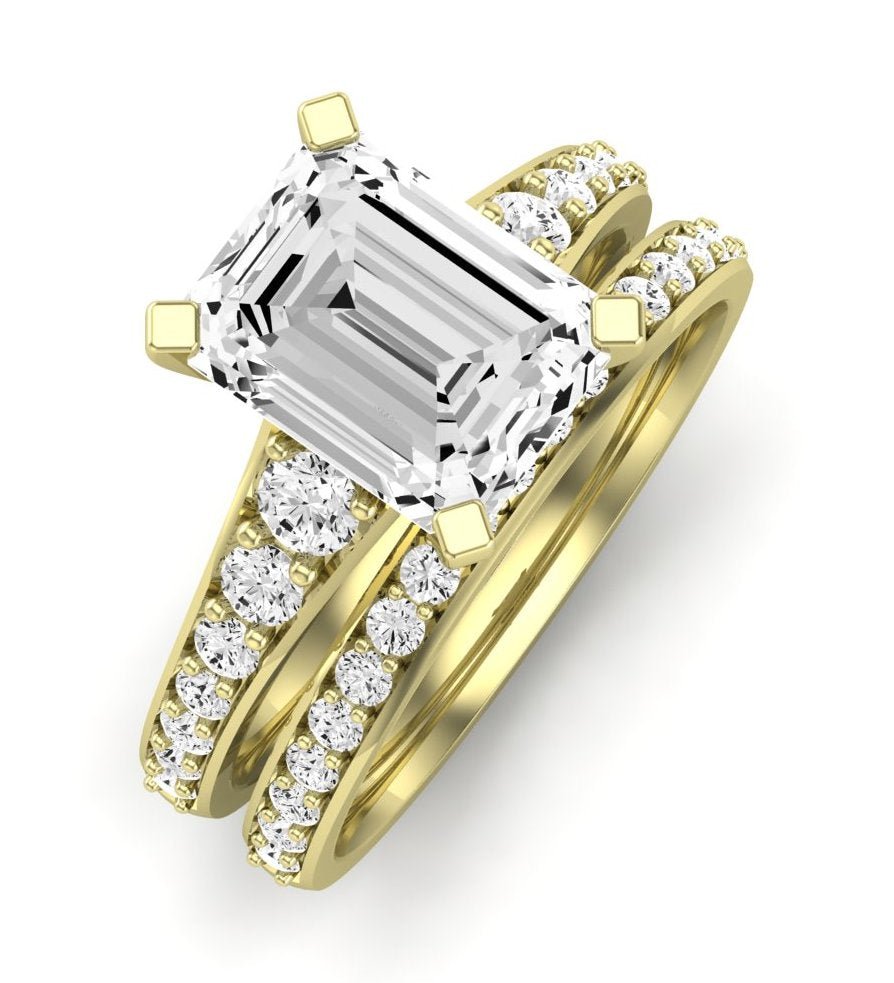 Holly Emerald Moissanite Bridal Set yellowgold
