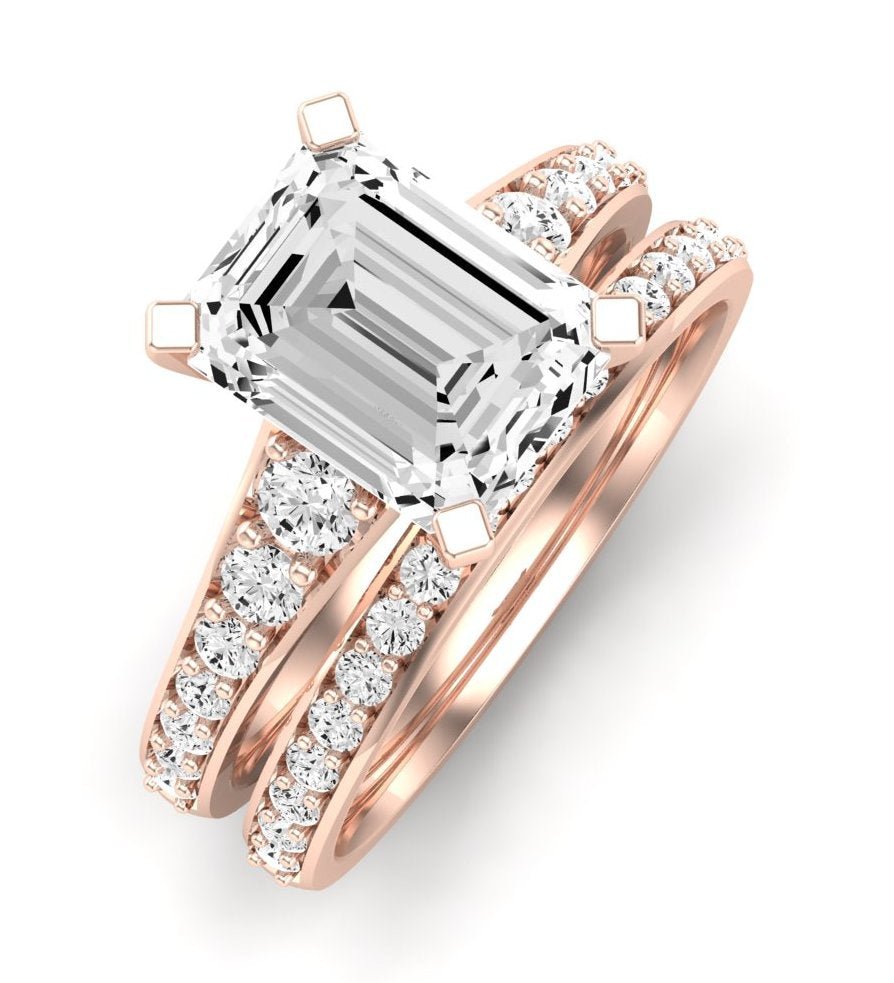 Holly Emerald Moissanite Bridal Set rosegold