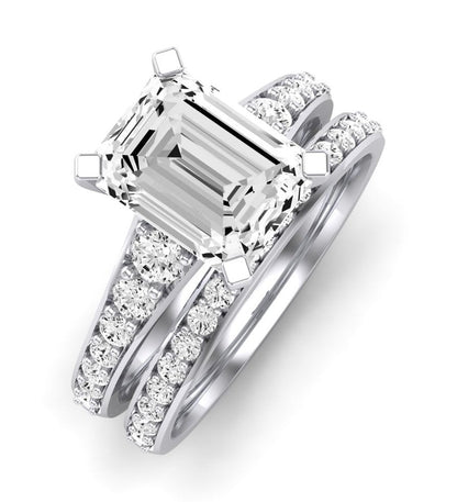 Holly Emerald Moissanite Bridal Set whitegold