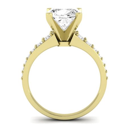 Holly Diamond Matching Band Only (does Not Include Engagement Ring) For Ring With Cushion Center yellowgold
