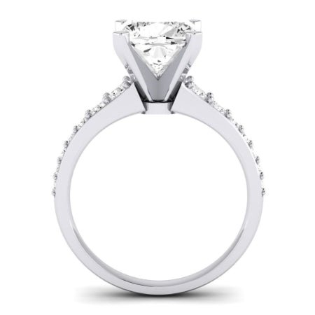 Holly Diamond Matching Band Only (does Not Include Engagement Ring) For Ring With Cushion Center whitegold