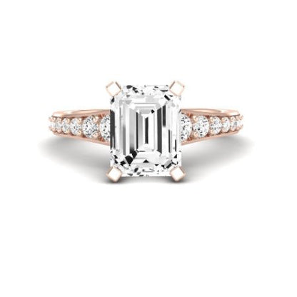 Holly Diamond Matching Band Only (does Not Include Engagement Ring) For Ring With Emerald Center rosegold