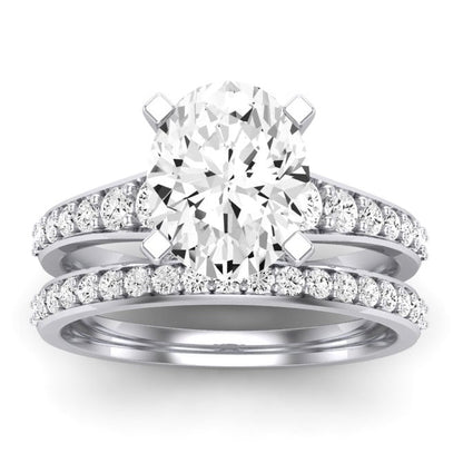 Holly Diamond Matching Band Only (does Not Include Engagement Ring) For Ring With Oval Center whitegold