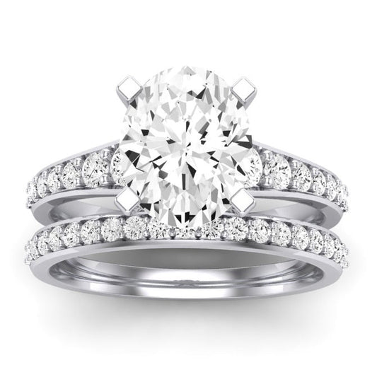 Holly Diamond Matching Band Only (does Not Include Engagement Ring) For Ring With Oval Center whitegold