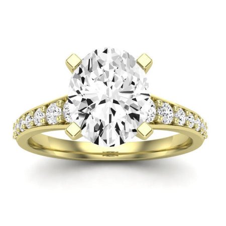 Holly Diamond Matching Band Only (does Not Include Engagement Ring) For Ring With Oval Center yellowgold
