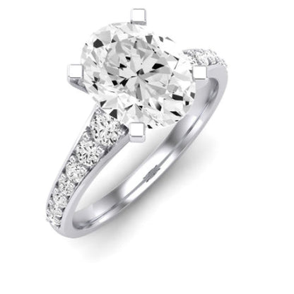 Holly Diamond Matching Band Only (does Not Include Engagement Ring) For Ring With Oval Center whitegold