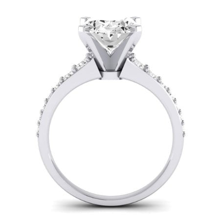 Holly Diamond Matching Band Only (does Not Include Engagement Ring) For Ring With Oval Center whitegold