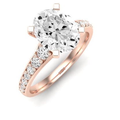 Holly Diamond Matching Band Only (does Not Include Engagement Ring) For Ring With Oval Center rosegold